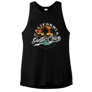 70s 80s In California City Santa Cruz Surfing Ladies PosiCharge Tri-Blend Wicking Tank