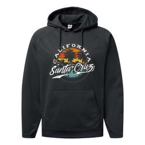 70s 80s In California City Santa Cruz Surfing Performance Fleece Hoodie