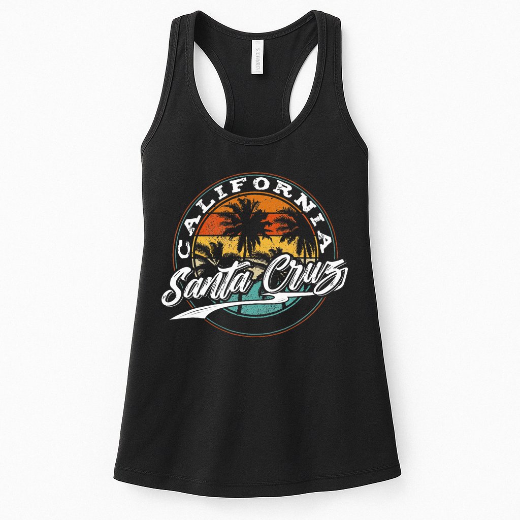 70s 80s In California City Santa Cruz Surfing Womens Tank Top
