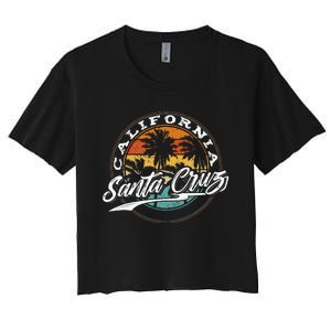 70s 80s In California City Santa Cruz Surfing Women's Crop Top Tee