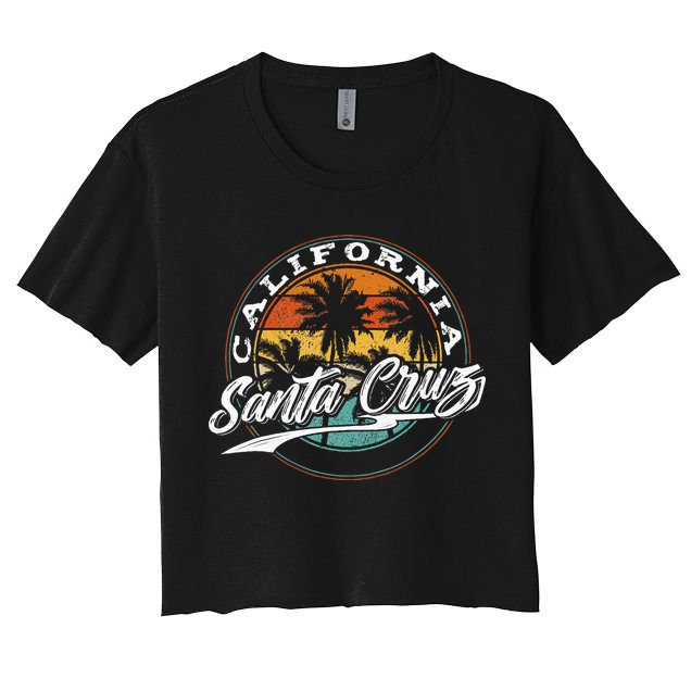 70s 80s In California City Santa Cruz Surfing Crop Top
