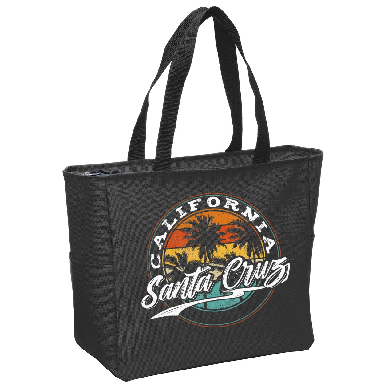 70s 80s In California City Santa Cruz Surfing Zip Tote Bag