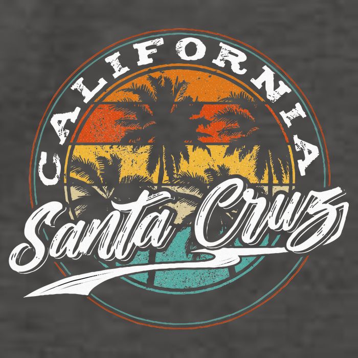 70s 80s In California City Santa Cruz Surfing Vector Backpack