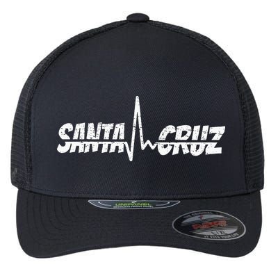 70s 80s In California City Santa Cruz Surfing Heart Rate Flexfit Unipanel Trucker Cap