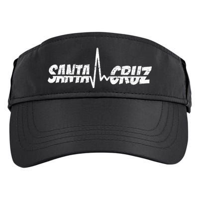 70s 80s In California City Santa Cruz Surfing Heart Rate Adult Drive Performance Visor