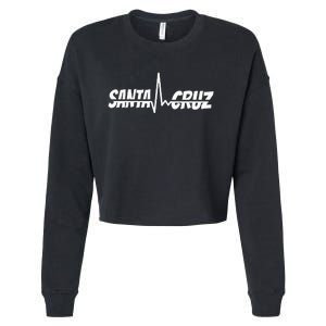 70s 80s In California City Santa Cruz Surfing Heart Rate Cropped Pullover Crew