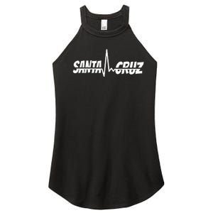 70s 80s In California City Santa Cruz Surfing Heart Rate Women's Perfect Tri Rocker Tank