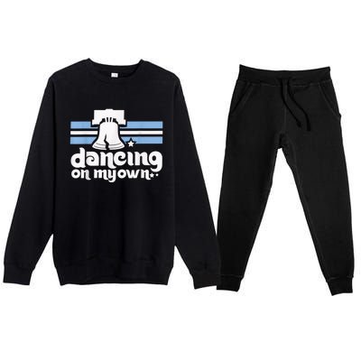 70s 80s Philly Dancing On My Own Philadelphia Baseball Premium Crewneck Sweatsuit Set