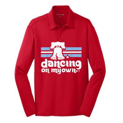 70s 80s Philly Dancing On My Own Philadelphia Baseball Silk Touch Performance Long Sleeve Polo