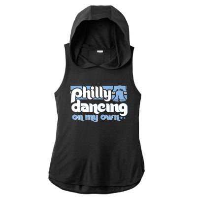 70s 80s Philly Dancing On My Own Philadelphia Baseball Ladies PosiCharge Tri-Blend Wicking Draft Hoodie Tank