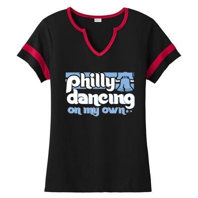 70s 80s Philly Dancing On My Own Philadelphia Baseball Ladies Halftime Notch Neck Tee