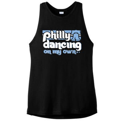 70s 80s Philly Dancing On My Own Philadelphia Baseball Ladies PosiCharge Tri-Blend Wicking Tank