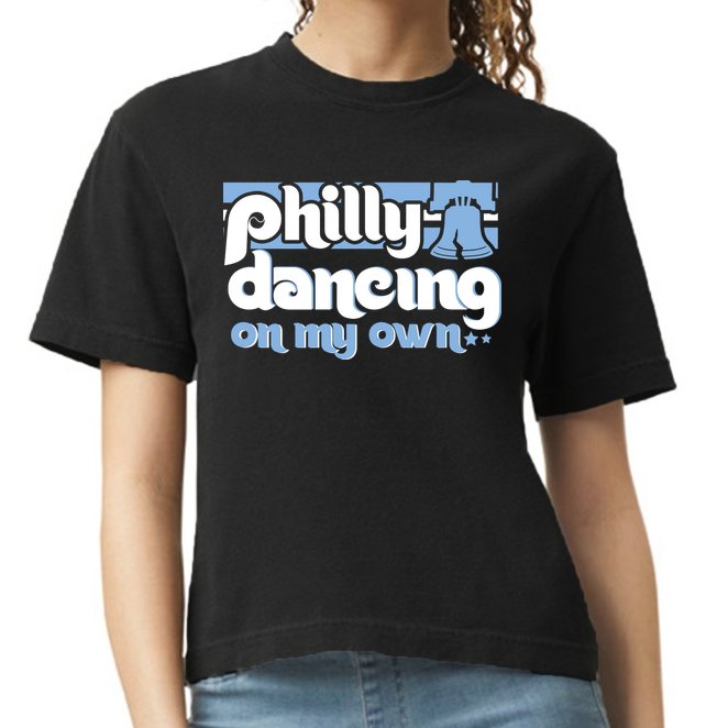 70s 80s Philly Dancing On My Own Philadelphia Baseball Comfort Colors Boxy T-Shirt