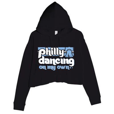 70s 80s Philly Dancing On My Own Philadelphia Baseball Crop Fleece Hoodie