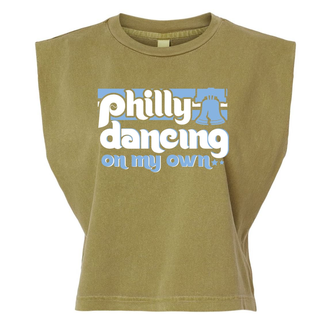 70s 80s Philly Dancing On My Own Philadelphia Baseball Garment-Dyed Women's Muscle Tee
