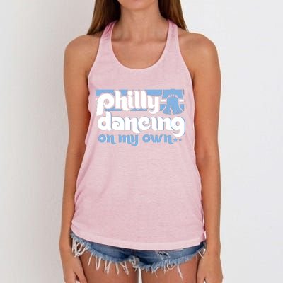 70s 80s Philly Dancing On My Own Philadelphia Baseball Women's Knotted Racerback Tank