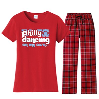 70s 80s Philly Dancing On My Own Philadelphia Baseball Women's Flannel Pajama Set