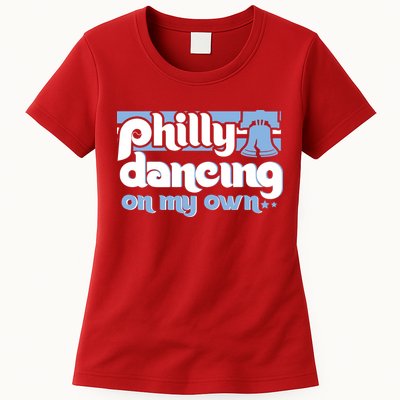 70s 80s Philly Dancing On My Own Philadelphia Baseball Womens T-Shirt
