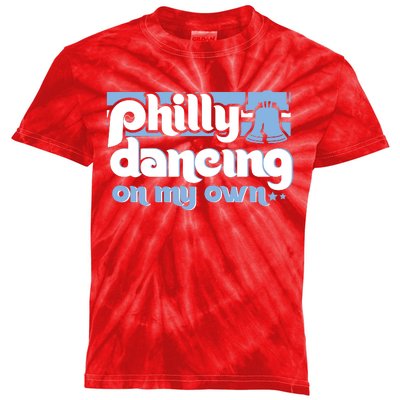 70s 80s Philly Dancing On My Own Philadelphia Baseball Kids Tie-Dye T-Shirt