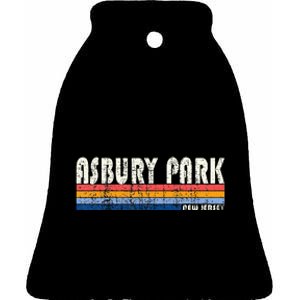 70s 80s Style Asbury Park Nj Ceramic Bell Ornament