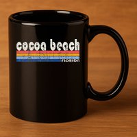 70s 80s Style Cocoa Beach Fl 11oz C Handle Ceramic Mug