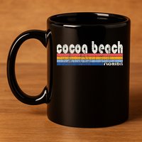 70s 80s Style Cocoa Beach Fl 11oz C Handle Ceramic Mug