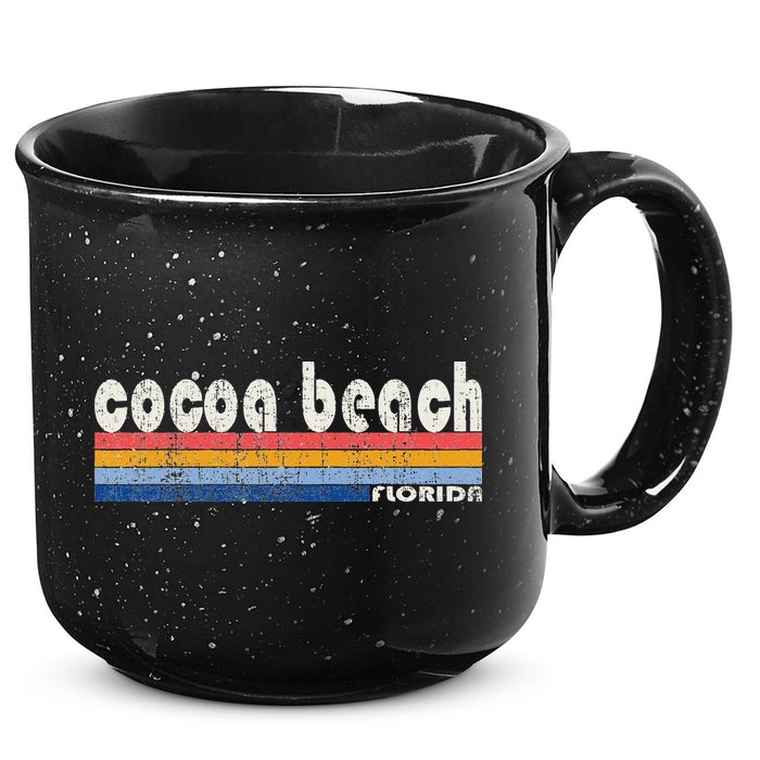 70s 80s Style Cocoa Beach Fl 15oz Campfire Ceramic Mug