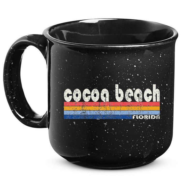 70s 80s Style Cocoa Beach Fl 15oz Campfire Ceramic Mug