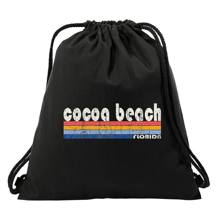 70s 80s Style Cocoa Beach Fl Drawstring Bag