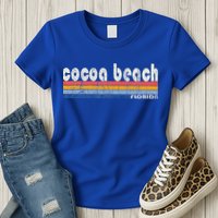 70s 80s Style Cocoa Beach Fl Womens T-Shirt