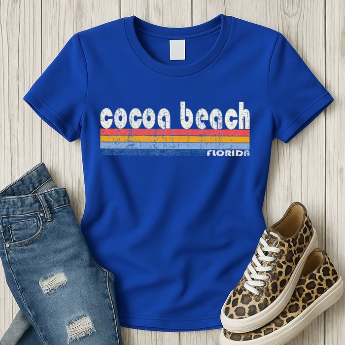 70s 80s Style Cocoa Beach Fl Womens T-Shirt