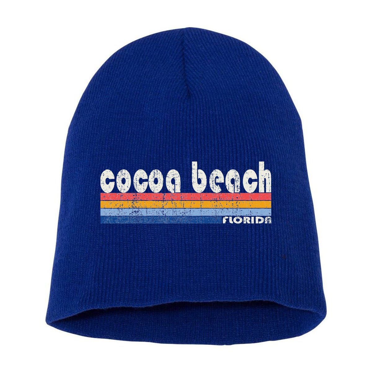 70s 80s Style Cocoa Beach Fl Short Acrylic Beanie