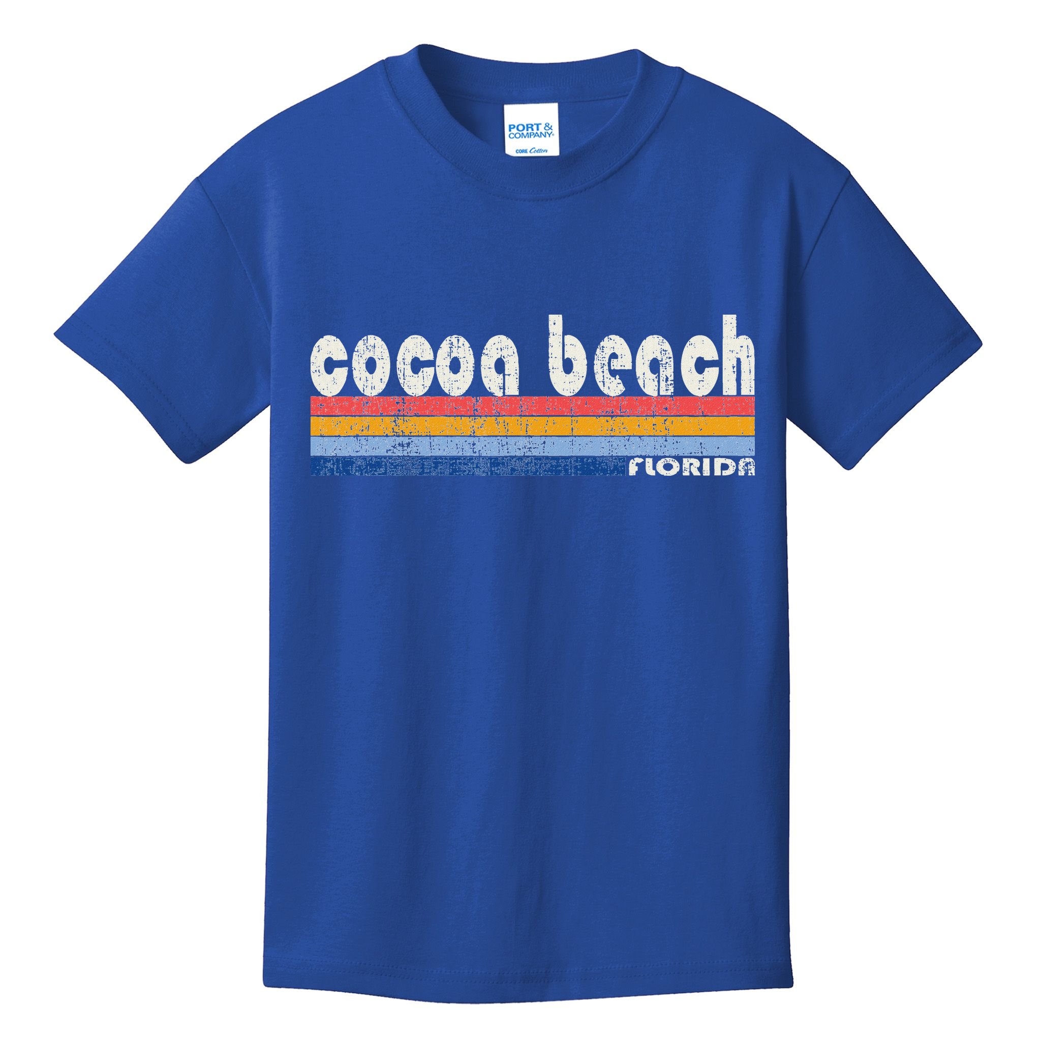 70s 80s Style Cocoa Beach Fl Kids T-Shirt