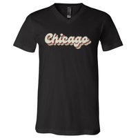 70s 80s USA City Vintage Chicago V-Neck T-Shirt