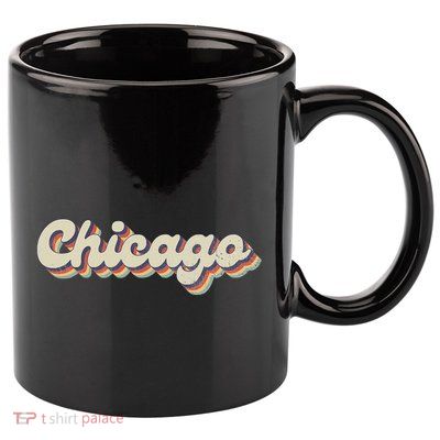 70s 80s USA City Vintage Chicago 11oz C Handle Ceramic Mug