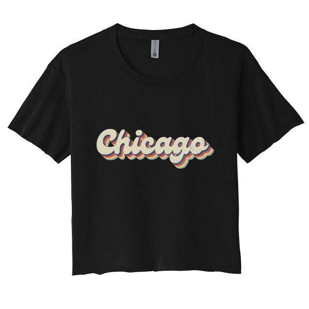 70s 80s USA City Vintage Chicago Crop Top