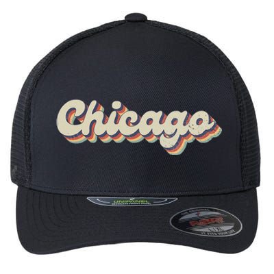 70S 80S Usa City Vintage Chicago Flexfit Unipanel Trucker Cap