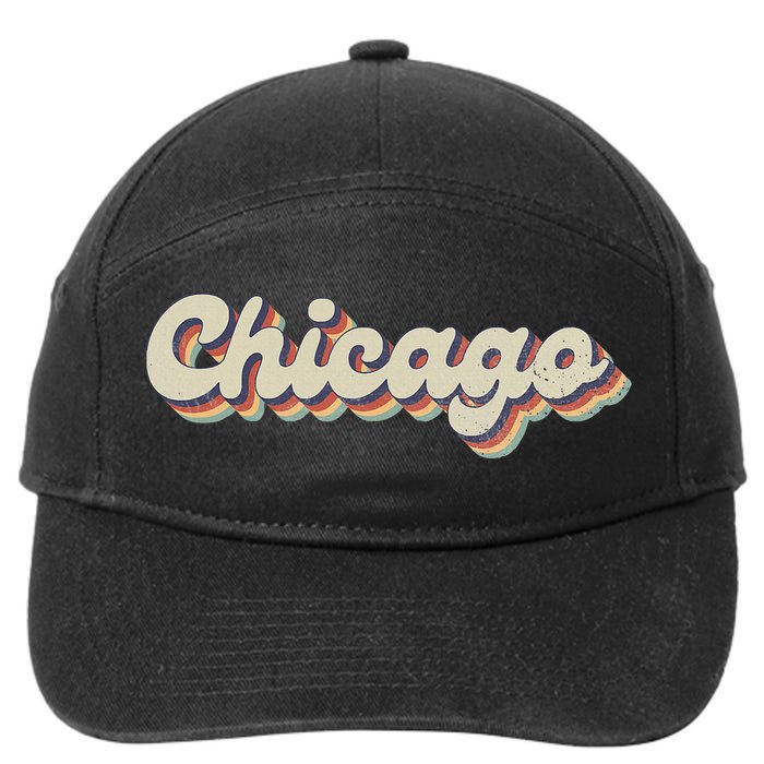 70S 80S Usa City Vintage Chicago 7-Panel Snapback Hat