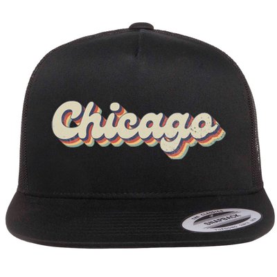 70S 80S Usa City Vintage Chicago Flat Bill Trucker Hat