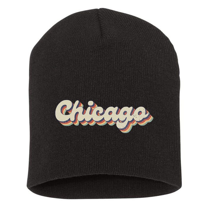 70S 80S Usa City Vintage Chicago Short Acrylic Beanie