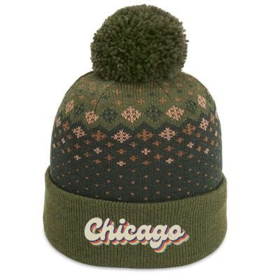 70S 80S Usa City Vintage Chicago The Baniff Cuffed Pom Beanie