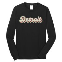 70S 80S Usa City Vintage Detroit Long Sleeve Shirt