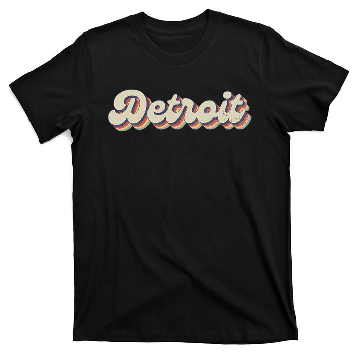 70S 80S Usa City Vintage Detroit T-Shirt