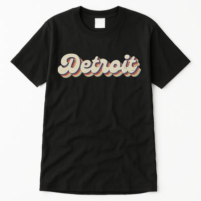 70S 80S Usa City Vintage Detroit Tall T-Shirt