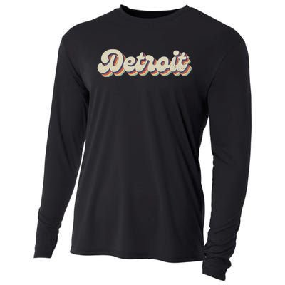 70S 80S Usa City Vintage Detroit Cooling Performance Long Sleeve Crew