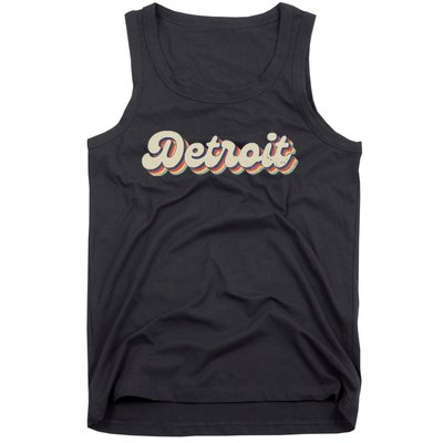 70S 80S Usa City Vintage Detroit Tank Top