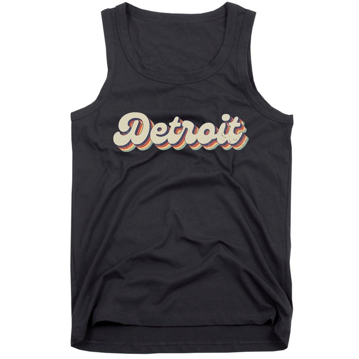 70S 80S Usa City Vintage Detroit Tank Top