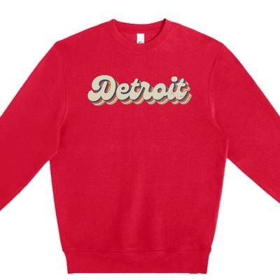 70S 80S Usa City Vintage Detroit Premium Crewneck Sweatshirt