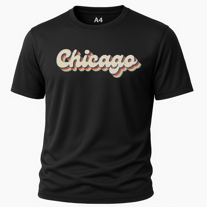 70S 80S Usa City Vintage Chicago Cooling Performance Crew T-Shirt