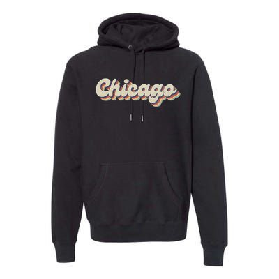 70S 80S Usa City Vintage Chicago Premium Hoodie